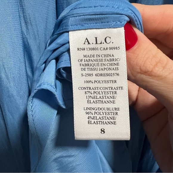 NEW NWT A.L.C. Wynn Strapless Flowy Maxi Dress In Coastal Blue - Picture 9 of 10